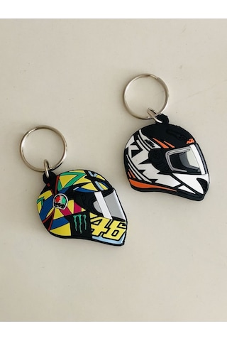 Yeşil Kask Motosiklet Kask Anahtarlık Ktm Motorcu Anahtarlık Açık Gri