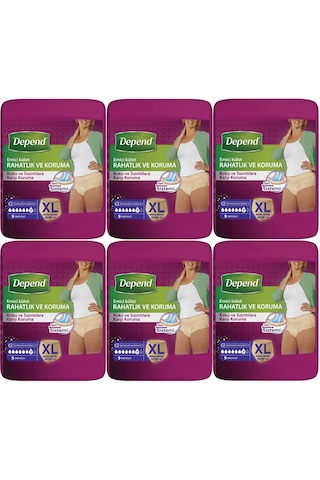 Depend Emici Külot Kadın Hasta Bezi Extra Büyük XL 6 x 9'Lu