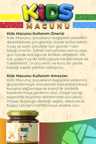 Kids Çocuk Macunu Arı Sütü Polen Propolis Pekmez Karışımı Vitaminli 240gr