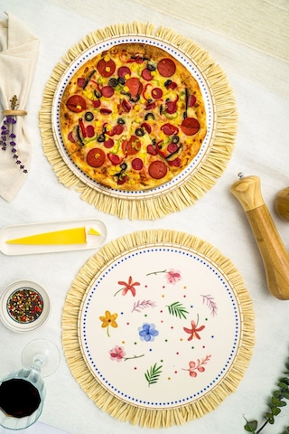 Heda Porselen Dalya Porselen Pizza Ve Servis Tabağı 2'li 32 CM