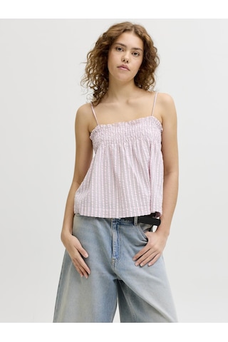 Kadin Kare Yaka Kolsuz Bluz - Zoe - 12287760 Pink Lady