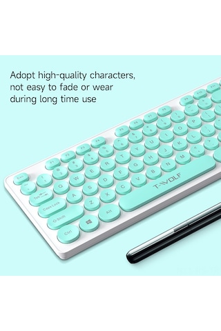 Reedark T-wolf Tf770 Kablosuz Klavye-fare Seti, 2.4g, Gümüş Renkli Yuvarlak Tuşlar, Sessiz, Düşük Profilli, Geniş Uyumlu Pil Dahil Değil Diğer