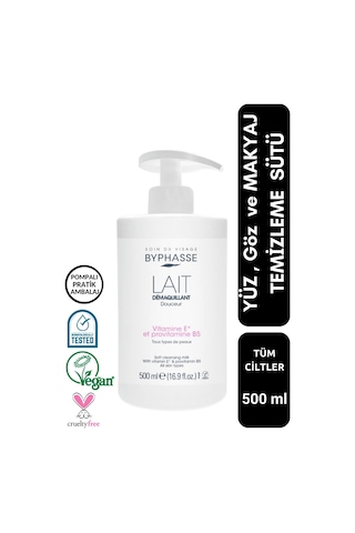 Byphasse Makyaj Temizleme Sütü Pratik Pompalı Ambalaj Tüm Cilt Tipleri 500 ML