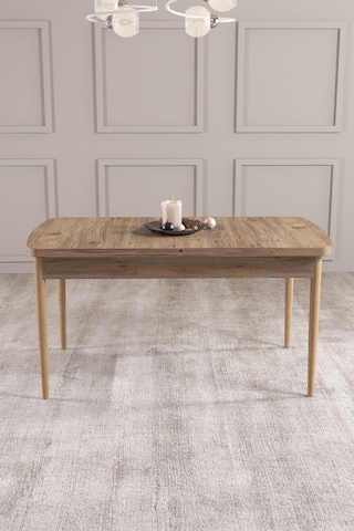 Lars Atlantik 80x132 Açılabilir Mdf Masa Yemek Odası Takımı,mutfak Takımı 4 Adet Sandalye Cappucino