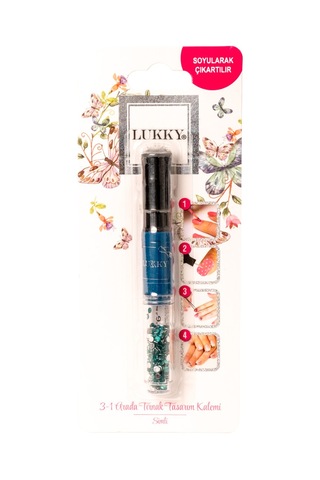 Lukky 3'ü 1 Arada Tırnak Tasarım Kalemi Mavi