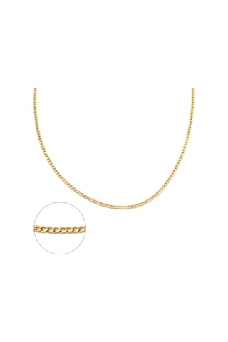 Ferizz Altın Kaplama 1 Mm Kalınlık İnce Figaro Unisex Zincir 45 Sarı