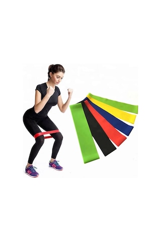 5'li Set Aerobik Band Latex Aerobik Bandı Pilates Yoga Lastiği