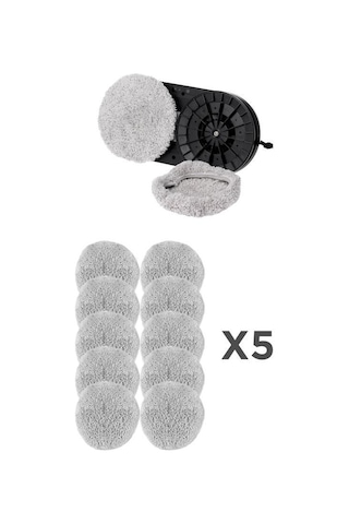Hutt Cam Temizleme Robotu DdDC55 C65 C6 S8 Uyumlu Mikro Fiber Yedek Bezi 5'li Set 10 Adet Gri