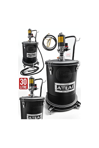 Büyük Boy 30 Litre 50:1 Profesyonel 6-8 Bar Havalı Gres Pompası Metal Ayak Set