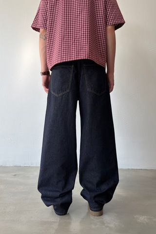 Flaw Dikiş Detaylı Baggy Jean-29013 Koyu Lacivert