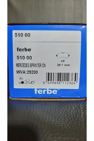Ferbe 51000 Sprınter Ön Fren Balatası