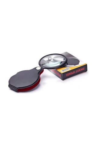 5x 60mm Cam Optik Lens,katlabilir,deri Kaplamalı Cep Büyüteçxx1051 Evimdeyokyok