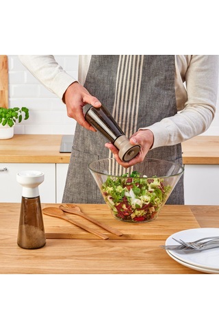 2 Adet Baharat Öğütücü, MeridyenDukkan Cam-Kahverengi Amber Renk 19 cm, 2 Parça Baharat Değirmeni Modern