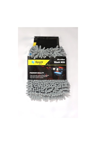 Spark 7050 Mikrofiber Şönil Oto Temizlik Ve Kurulama Eldiveni Gri 1 Adet