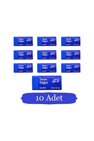Gen-of No:24 Dust Free Orta Boy Sınav Silgisi Mavi Gen-6624 10 Adet