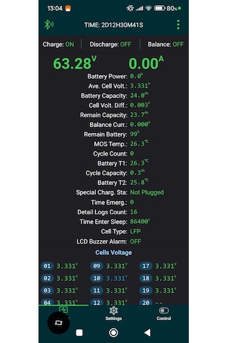 Lifepo4 72volt 24amper Telefon Kontrollü