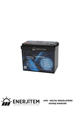 Enerjitem 12.8v 100ah Lifepo4 Batarya, 1280 Wh, Abs