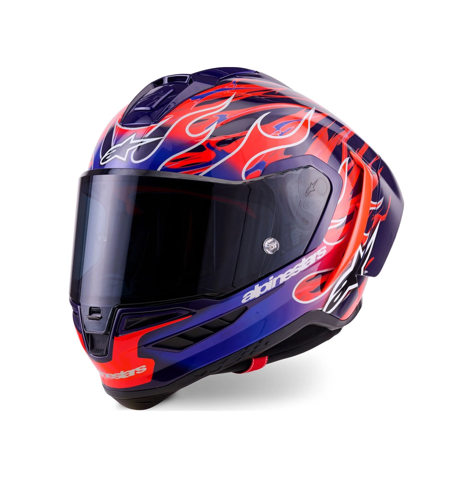 Alpinestars Supertech R10 Carbon Flyte Spor Motosiklet Kaskı Kırmızı Lacivert