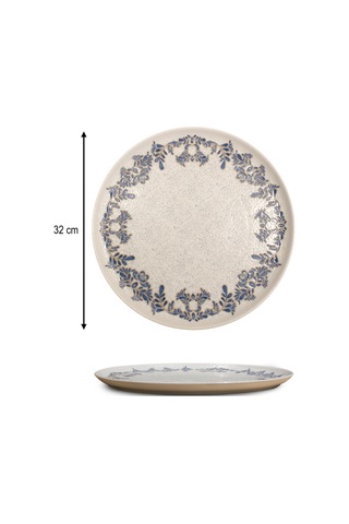 6'lı Valencia Servis Tabağı Pizza 32cm Dijital Valeria-a Rinart Krem