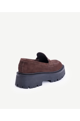 Yargıcı Yüksek Tabanlı Deri Loafer 25kkay4031x 208 Kahverengi