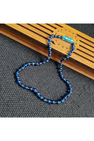 Sertifikalı Mavi Kehribar 32 cm Kız Erkek Bebek Diş Kolyesi Çok Renkli
