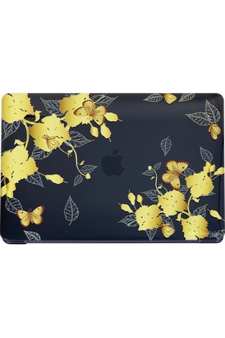 Huawei Kılıf Matebook D15 Kılıf 2019-2020-2021-2022 Yılı İle Uyumlu Kristal Flower01nl Kapak Kılıf Sarı