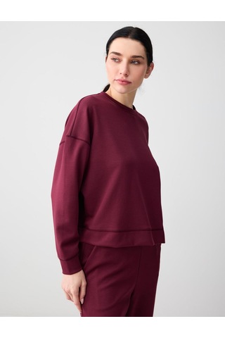 Jimmy Key Jimmy Key Bordo Uzun Kollu Bisiklet Yaka Modal Örme Sweatshirt 5ww235403562