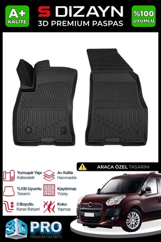 Drstuning S-dizayn Fiat Doblo Panelvan 3d Pro Havuzlu Ön 2'li Paspas 2010-2023 A+ Kalite