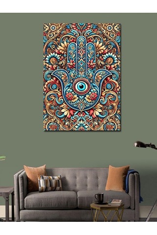 Kanvas Tablo Nazar Boncuğu Deseni 100cmx140cm