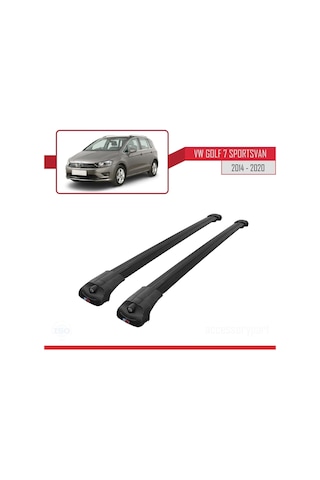 Volkswagen Golf 7 Sportsvan 2014-2020 Arası İle Uyumlu Ace-1 Ara Atkı Tavan Barı Siyah
