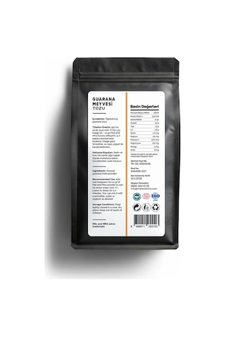 Organik Guarana Tozu 50g, Guarana Powder, Alman Premium Kalite Ürünü