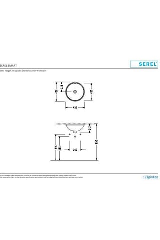 Serel Smart Tezgah Altı Dairesel Lavabo 0591Dss110H