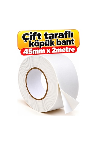 Güçlü Çift Taraflı Köpük Bant 45mm X 2 Metre Montaj Bandı Yapışkanlı Bant Diğer