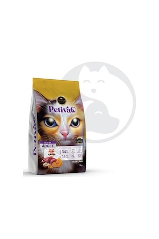 Petiva Pet-123 Kuzu Etli Yetişkin Kedi Maması 3 KG
