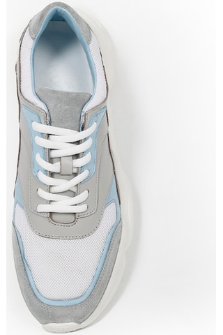 Fenıx Mavi Gri Beyaz Sneaker Erkek Deri Ayakkabı 001