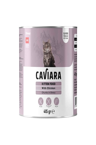 Caviara Yavru Kedi Konservesi Sos İçinde Et Parçacıklı Tavuklu 415 Gr
