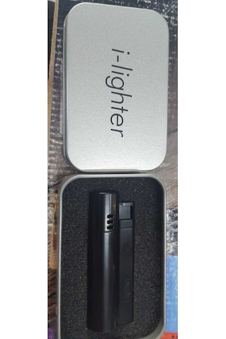İ-lighter Y-220 Full Metal Siyah Çakmak Açık Gri - Füme