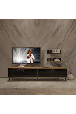 Decoraktiv Eko 4 Mdf Std Gold Tv Ünitesi Tv Sehpası Pera - Siyah