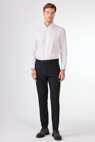 Dufy Koyu Lacivert Armürlü Slim Fit Casual Takım Elbise Lacivert