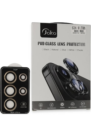 Joko Samsung Galaxy Uyumlu S24 Ultra Pvd Metal Kamera Lens - Gold Çok Renkli