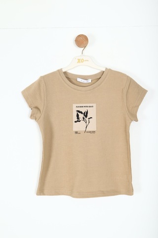 Xo Kids Kız Çocuk Tişort 8-14 Yaş 38406 Camel