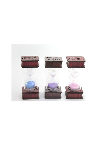1 Adet Ahşap Ledli Kumsaati Dekoratif Masa Süre Ölçer Tasarım Led Işıklı Model Alk2502 Sand Timer Hourglass Diğer