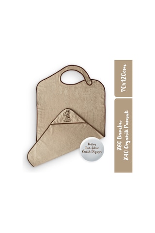 Minacles Yeni Nesil Pratik Bebek Banyo Havlusu-Sütlü Kahve/Zürafa