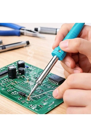 40w Kalem Lehim Makinesi - Elektrikli - Mavi Renk Hobi Gereci Onarım Aleti Pratik Alet