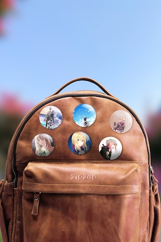 Violet Evergarden Çanta Süsü Rozet İğneli Buton Rozet Seti 6 Adet Çok Renkli