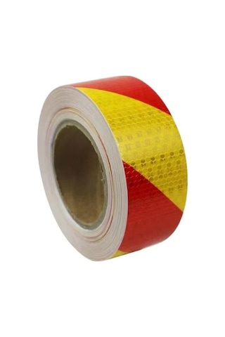 Carub Fosfor Bant Petekli Çapraz 5 Cm X 25m Sarı -kırmızı