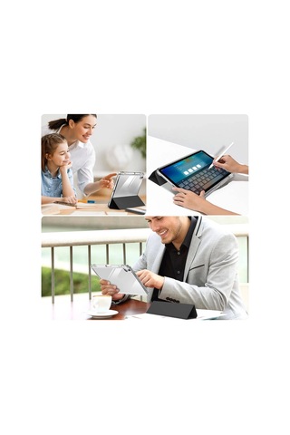 Apple Uyumlu iPad, Air 11 2024 Kılıf Magnetik Ayrılabilen Kalem Bölmeli Airbagli Redclick Tablet Kılıfı