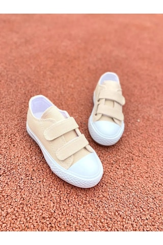 Nese Shoes Keten Kız Çocuk Spor Ayakkabısı Sneaker Bej