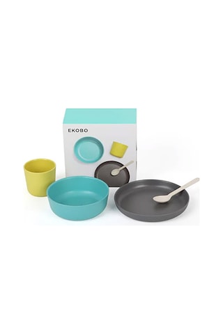 Ekobo Çocuk Yemek Takımı Ve Kaşık, 4'lü Set Yemek Takımları Çok Renkli