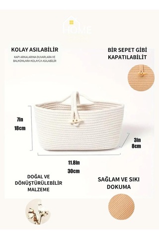 Klasik Jüt Asma Depolama Sepeti Hasır Genel